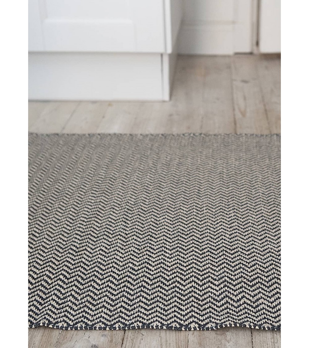 Strand Black - skandinavischer Vinyl Teppich Brita Sweden küchenteppich küchenläufer waschbar waschbarer outdoor teppich Tepp...