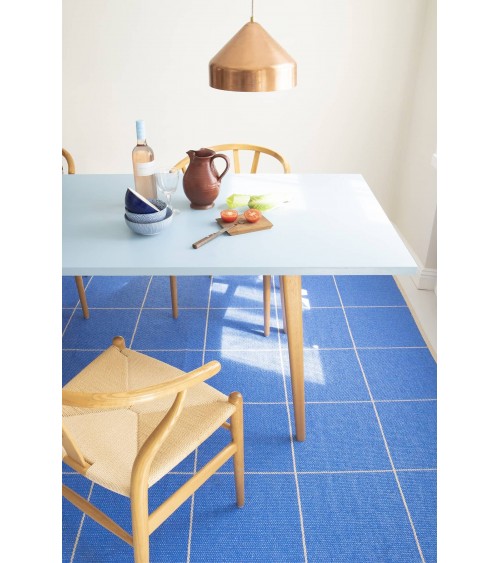 Ruth Cobalt - Scandinavian vinyl rug Brita Sweden cool vinyl rugs runner for kitchen washable outdoor rugs