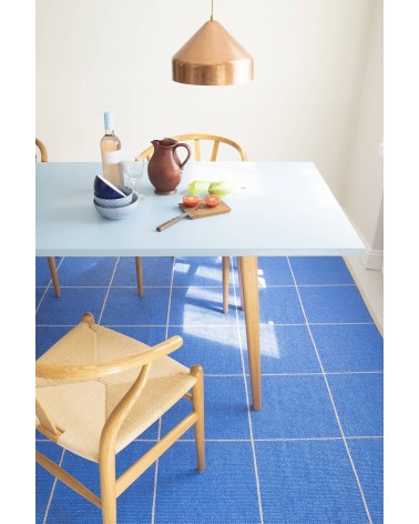 Ruth Cobalt - Tapis scandinave en vinyle tissé Brita Sweden tapis scandinave en vinyle lavable en machine de cuisine exterieu...