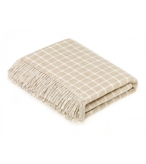 Plaid canapé ATHENS Beige - Couverture en laine mérinos Bronte by Moon un plaid cocooning couverture chaude douce plaide lit