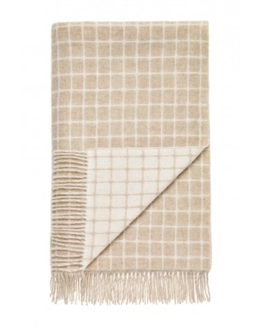 Plaid canapé ATHENS Beige - Couverture en laine mérinos Bronte by Moon un plaid cocooning couverture chaude douce plaide lit