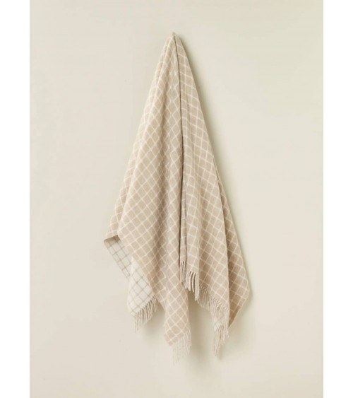 Plaid canapé ATHENS Beige - Couverture en laine mérinos Bronte by Moon un plaid cocooning couverture chaude douce plaide lit