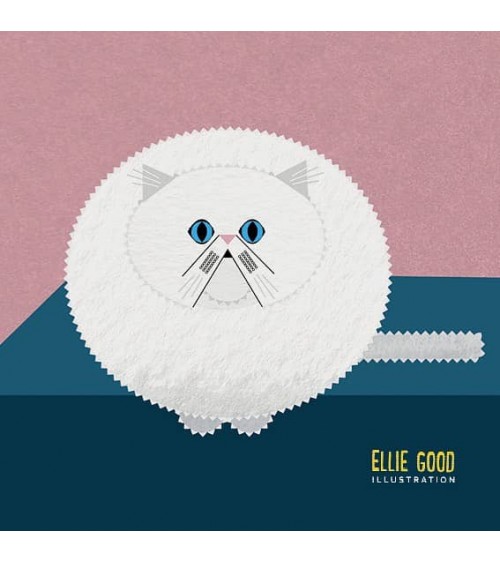 Persian cat - Greetings Card Ellie Good illustration happy birthday wishes for a good friend congratulations cards