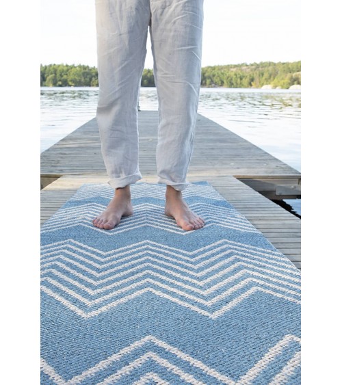 MINI Blue - Tapis scandinave en vinyle tissé Brita Sweden tapis scandinave en vinyle lavable en machine de cuisine exterieur ...