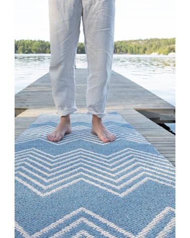MINI Blue - Scandinavian vinyl rug Brita Sweden cool vinyl rugs runner for kitchen washable outdoor rugs
