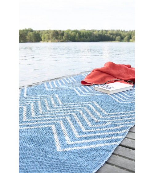 MINI Blue - Scandinavian vinyl rug Brita Sweden cool vinyl rugs runner for kitchen washable outdoor rugs