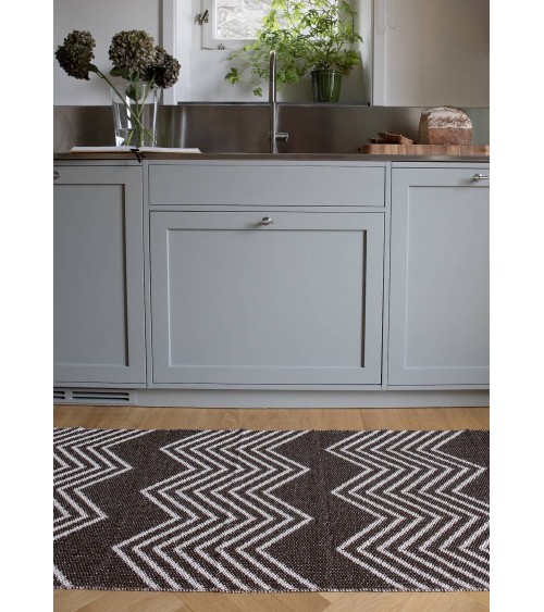 MINI Brown - Tapis scandinave en vinyle tissé Brita Sweden tapis scandinave en vinyle lavable en machine de cuisine exterieur...