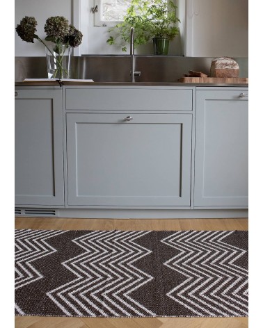 MINI Brown - Tapis scandinave en vinyle tissé Brita Sweden tapis scandinave en vinyle lavable en machine de cuisine exterieur...