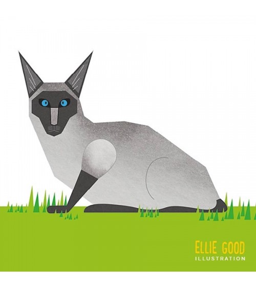 Gatto siamese - Biglietto di auguri Ellie Good illustration spiritoso auguri buon compleanno matrimonio di nascita bimbo di n...