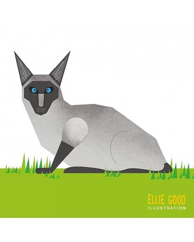 Siamese Cat - Greetings Card Ellie Good illustration happy birthday wishes for a good friend congratulations cards
