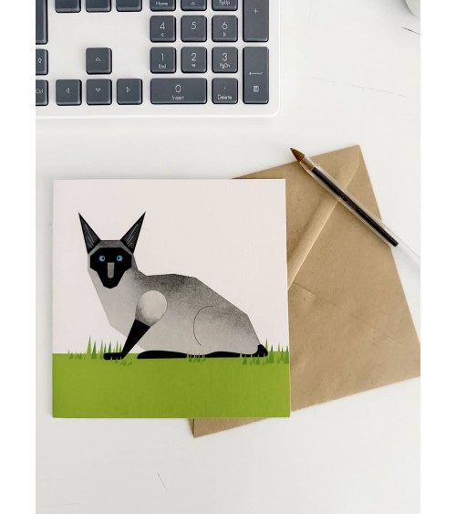 Siamese Cat - Greetings Card Ellie Good illustration happy birthday wishes for a good friend congratulations cards