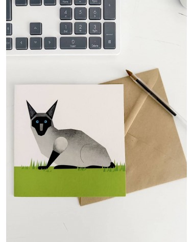 Siam Katze - Grusskarte Ellie Good illustration glückwunschkarte zur hochzeit geburt zum geburtstag kaufen