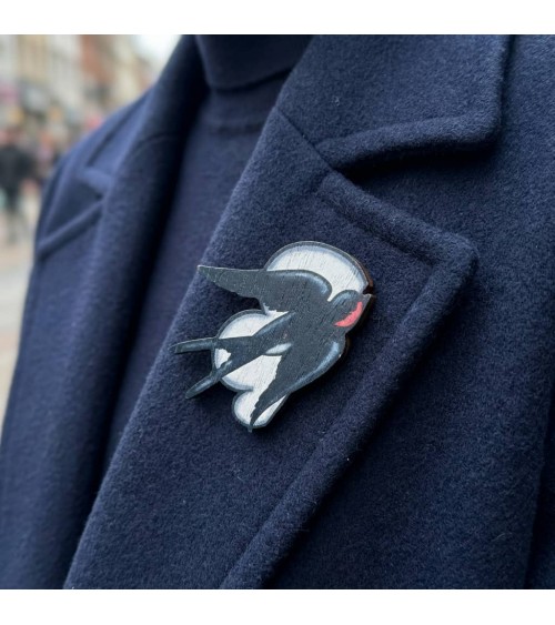 Broche - Hirondelle Su Owen pins rare métal originaux bijoux suisse