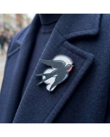 Broche - Hirondelle Su Owen pins rare métal originaux bijoux suisse