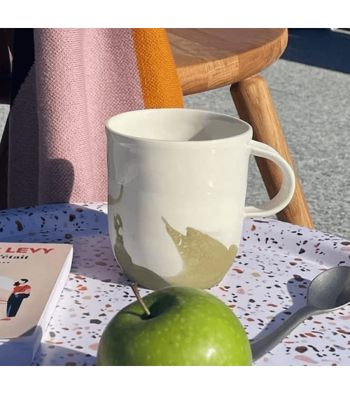 Large Porcelain Mug - Vapor Green Maison Dejardin coffee tea cup mug funny