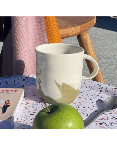 Large Porcelain Mug - Vapor Green Maison Dejardin coffee tea cup mug funny