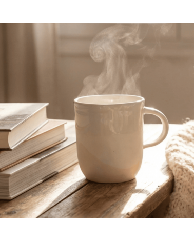 Large Porcelain Mug - Vapor Pink Maison Dejardin coffee tea cup mug funny