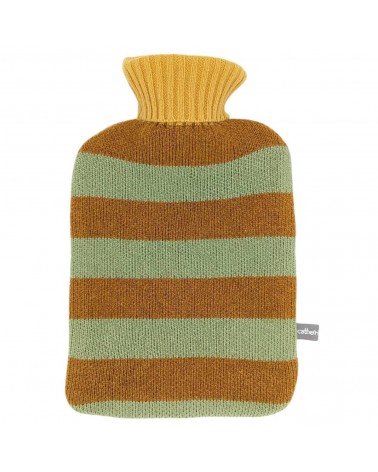 Mustard & Mint Stripes - Hot water bottle with wool cover Catherine Tough best luxury cool nice cute portable