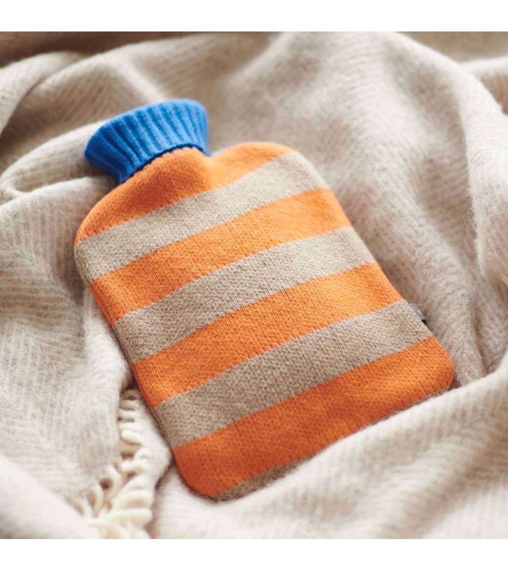 Peach & Mushroom Stripes - Hot water bottle with wool cover Catherine Tough best luxury cool nice cute portable