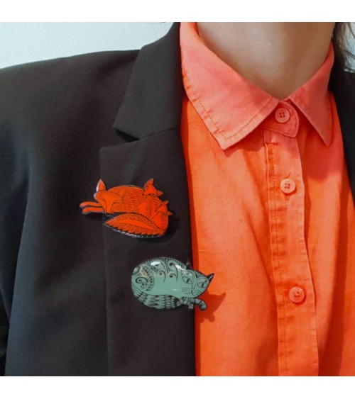 Katze Brosche Lush Designs Anstecknadel Ansteckpins pins anstecknadeln kaufen