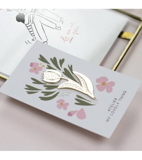 Tulip - Gold Brass Pin My Lovely Thing broches and pins hat pin badges collectible