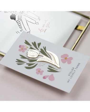Tulip - Gold Brass Pin My Lovely Thing broches and pins hat pin badges collectible