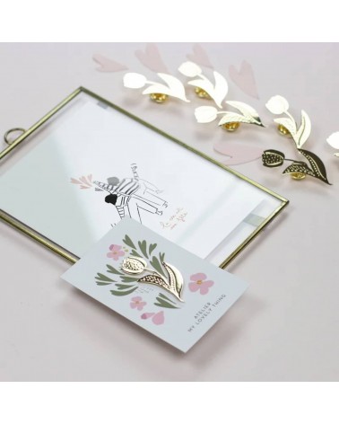 Tulipe - Pin's en laiton doré My Lovely Thing pins rare métal originaux bijoux suisse