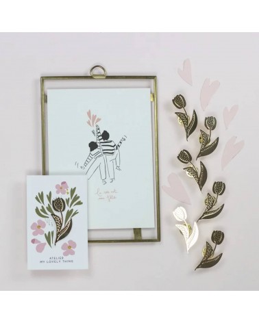 Tulipe - Pin's en laiton doré My Lovely Thing pins rare métal originaux bijoux suisse