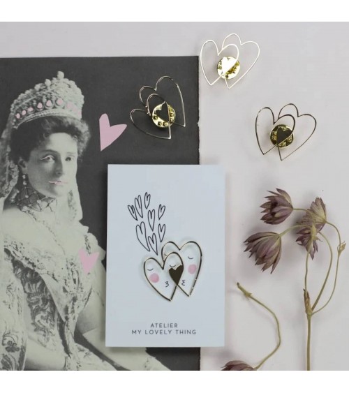 Amour - Pin's en laiton doré My Lovely Thing pins rare métal originaux bijoux suisse