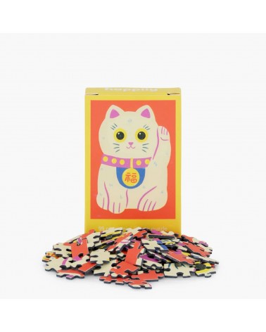 Lucky Cat - Mini Puzzle 99 pièces Happily Puzzles jeu de puzzle design original moderne cool