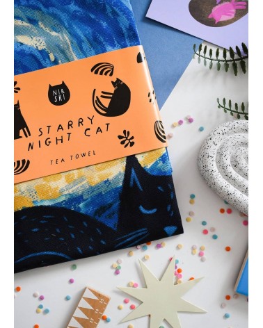 Vincat's Starry Night - Torchon, linge de cuisine original Niaski torchon vaisselle qualité serviette haut de gamme beaux ess...