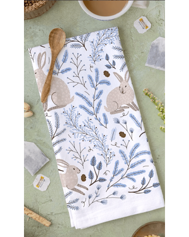Winter Hare - Tea towel, kitchen towel Gingiber best kitchen hand towels fall funny cute