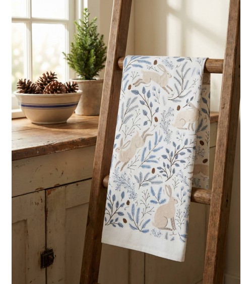 Winter Hare - Tea towel, kitchen towel Gingiber best kitchen hand towels fall funny cute