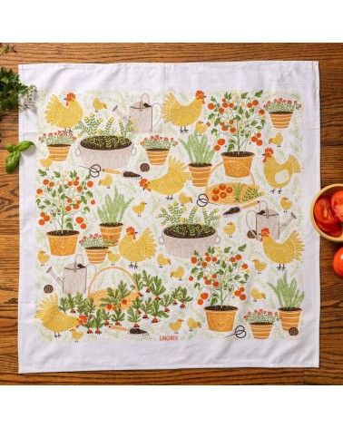 Poules de jardin - Torchon, linge de cuisine Gingiber torchon vaisselle qualité serviette haut de gamme beaux essuie main ori...