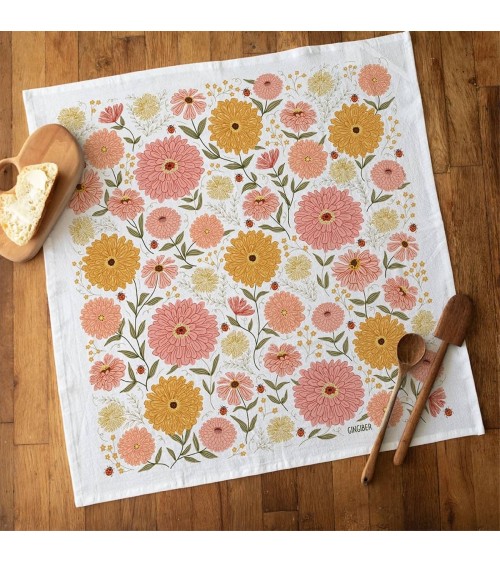 Zinnia - Tea towel, kitchen towel Gingiber best kitchen hand towels fall funny cute