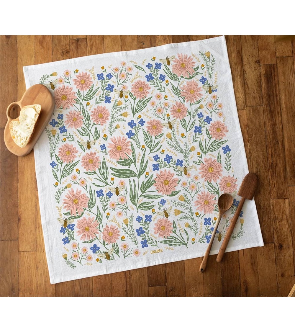 Wild Flower - Tea towel, kitchen towel Gingiber best kitchen hand towels fall funny cute