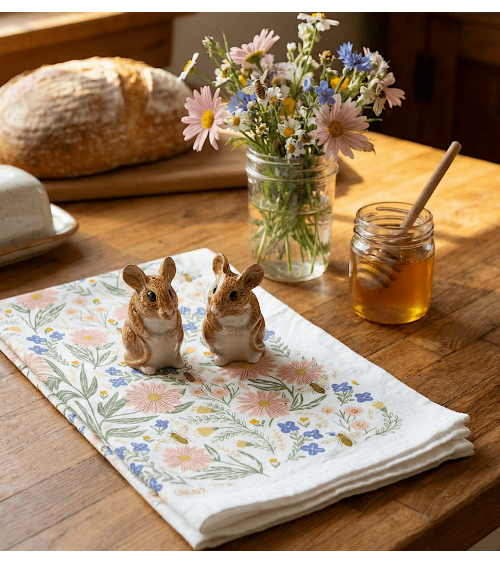 Fleur sauvage - Torchon, linge de cuisine Gingiber torchon vaisselle qualité serviette haut de gamme beaux essuie main originaux