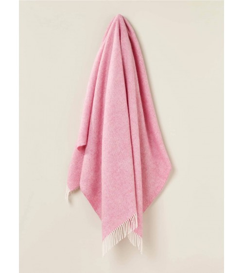 Plaid HERRINGBONE Rosa Pallido - Coperta pura lana vergine Bronte by Moon plaid per divano in lana coperta morbida letto matr...
