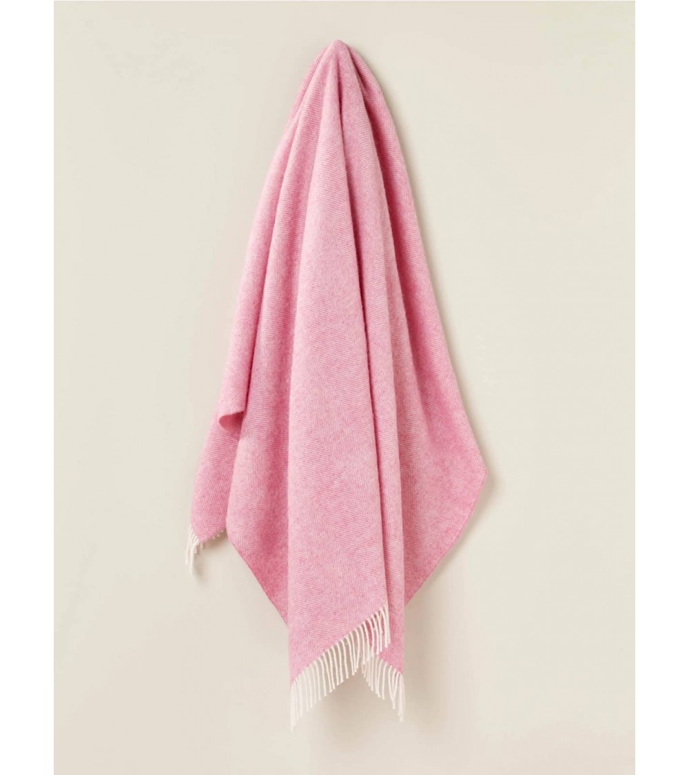 Wolldecke HERRINGBONE blasses Rosa - Decke aus reiner Schurwolle Bronte by Moon Schafwolldecke warme Woll Decken Sofa wohndec...