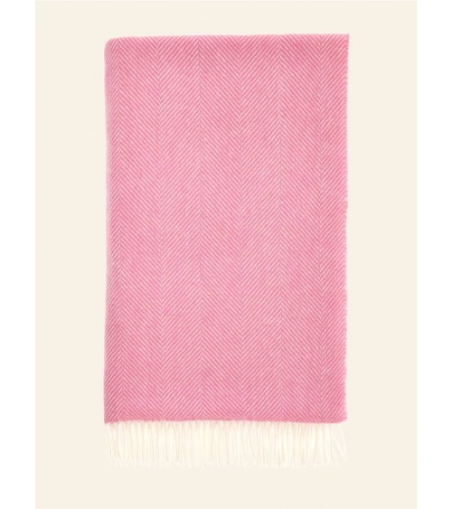 Plaid HERRINGBONE Rosa Pallido - Coperta pura lana vergine Bronte by Moon plaid per divano in lana coperta morbida letto matr...