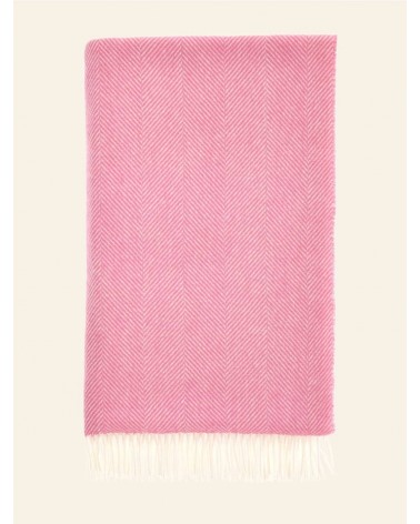 Plaid HERRINGBONE Rosa Pallido - Coperta pura lana vergine Bronte by Moon plaid per divano in lana coperta morbida letto matr...