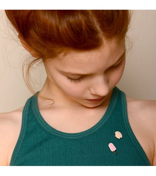 Spilla Vesper Bubble Gum - Spilla Gelato Rosa Titlee spiritose spille colorate particolari eleganti donna da giacca uomo