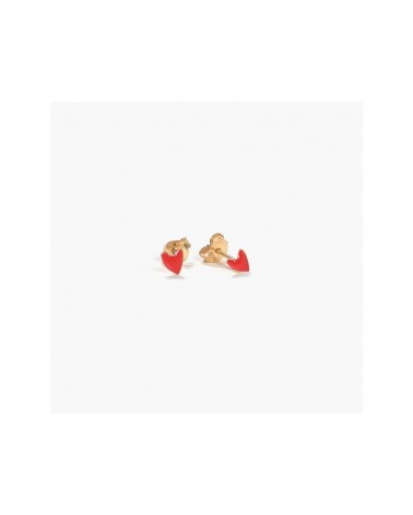 Boucles d'oreilles coeur GRANT - Rouge coquelicot Titlee fantaisie original femme suisse