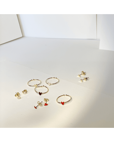 GRANT heart earrings - Poppy red Titlee cute fashion design designer for women