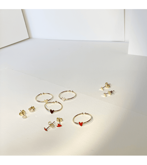 Orecchini cuore GRANT - Orecchini placcati in oro fino Titlee eleganti particolari da donna bambina