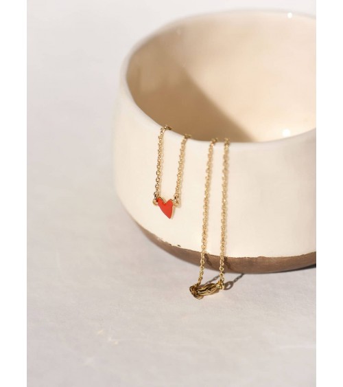 GRANT Necklace - Red Poppy Heart Titlee cute fashion design designer for women