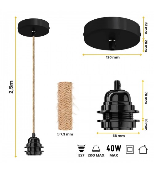 HANG-1 Linen - Pendant light, ceiling light kit Hoopzi