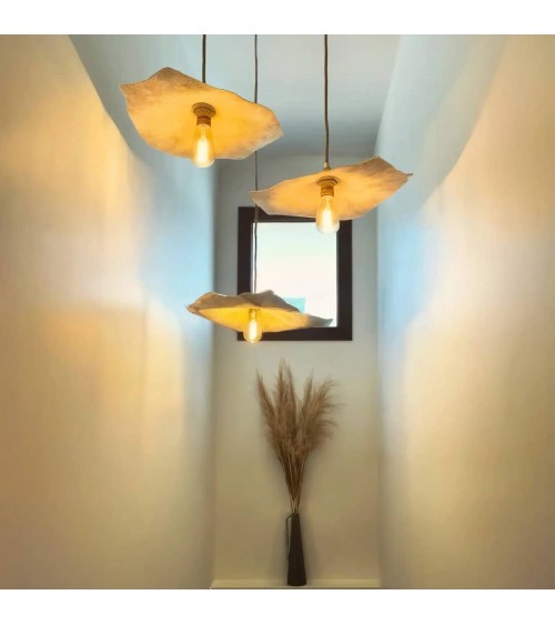 HANG-3 Ficelle - Lampe suspension luminaire, plafonnier 3 fils Hoopzi Kitatori Suisse