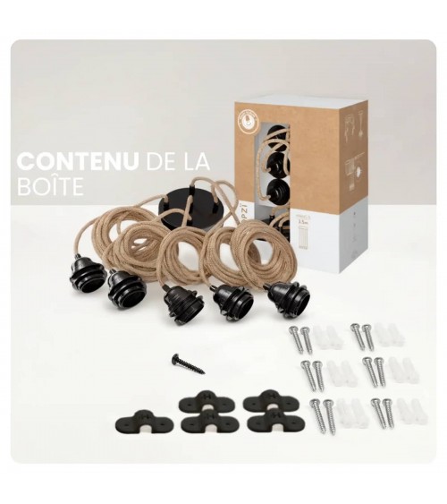 HANG-5 Twine - 5 light Pendant lighting, ceiling light kit Hoopzi