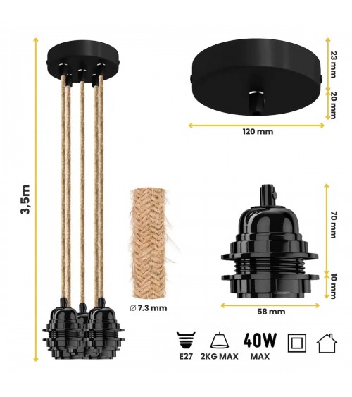 HANG-5 Twine - 5 light Pendant lighting, ceiling light kit Hoopzi